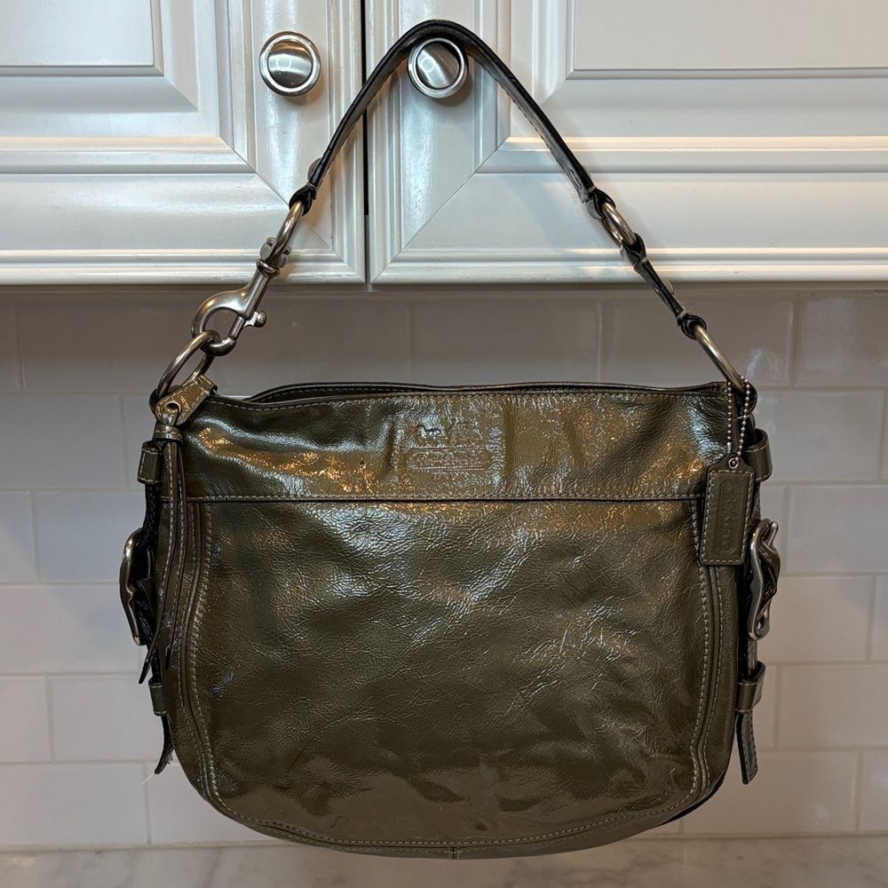 Coach Bag Handbag Purse Leather Zoe Shoulder Tote Patent Bag Pocketbook